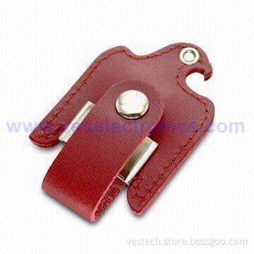Promotional Gift Leather USB Memory 4GB with Real Capacity